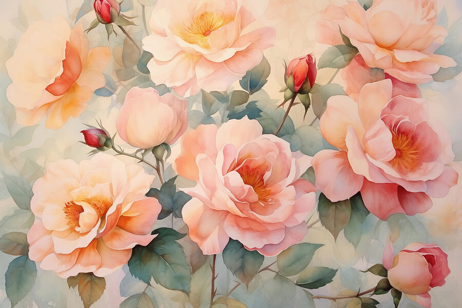Peinture de fleurs sur un mur