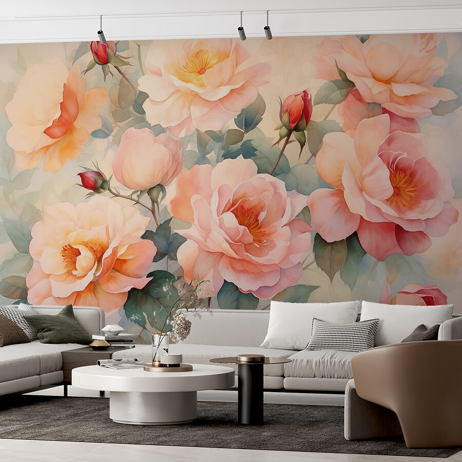 Peinture de fleurs sur un mur