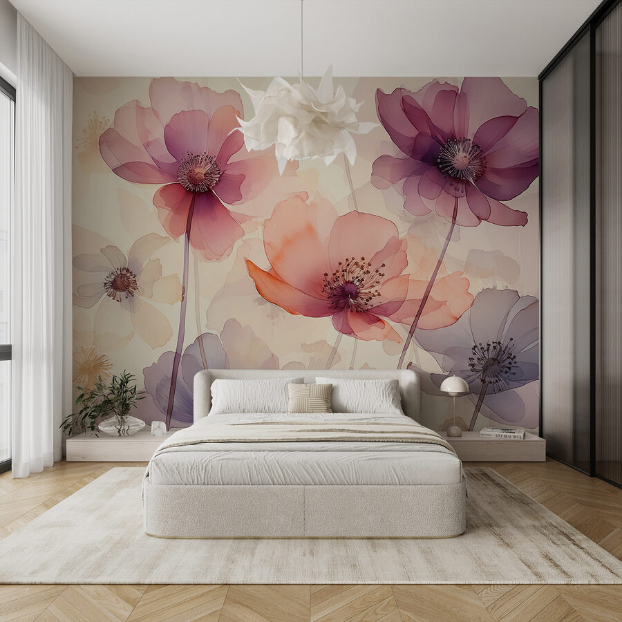 Groupe de fleurs sur fond blanc