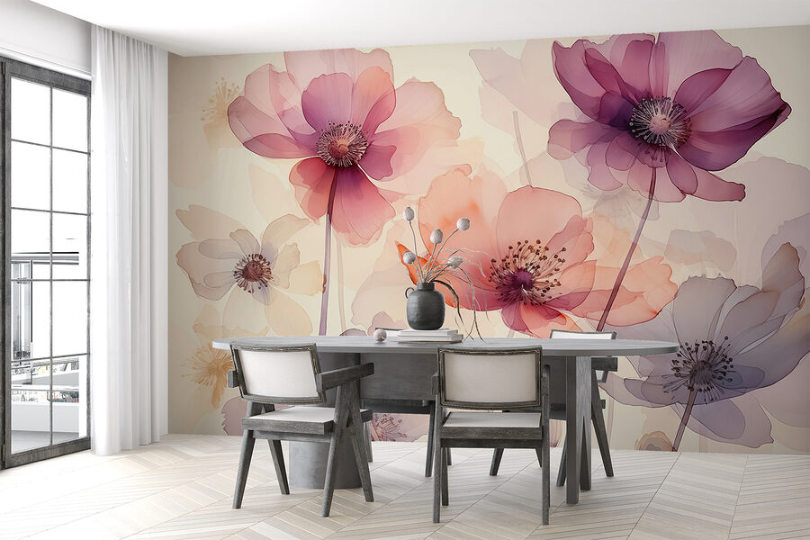 Groupe de fleurs sur fond blanc