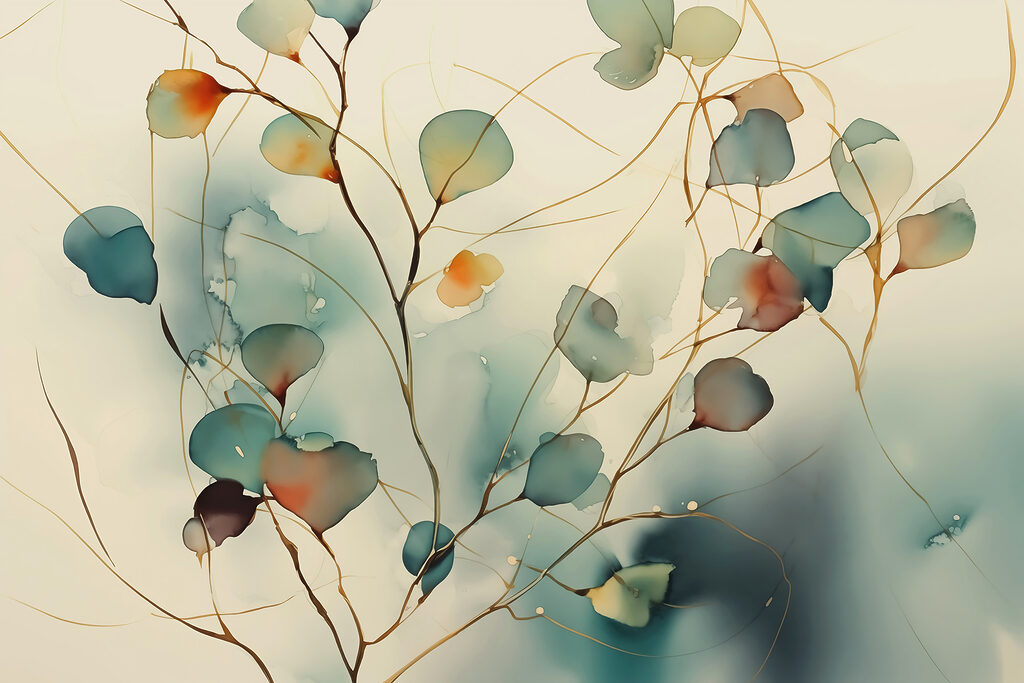 Peinture d'une plante avec des feuilles Peinture d'une plante avec des feuilles