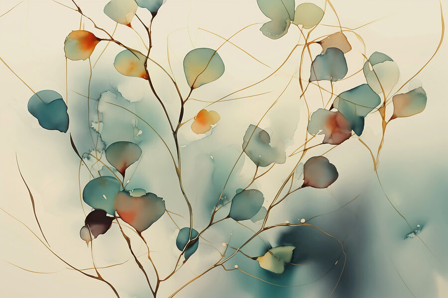 Peinture d'une plante avec des feuilles