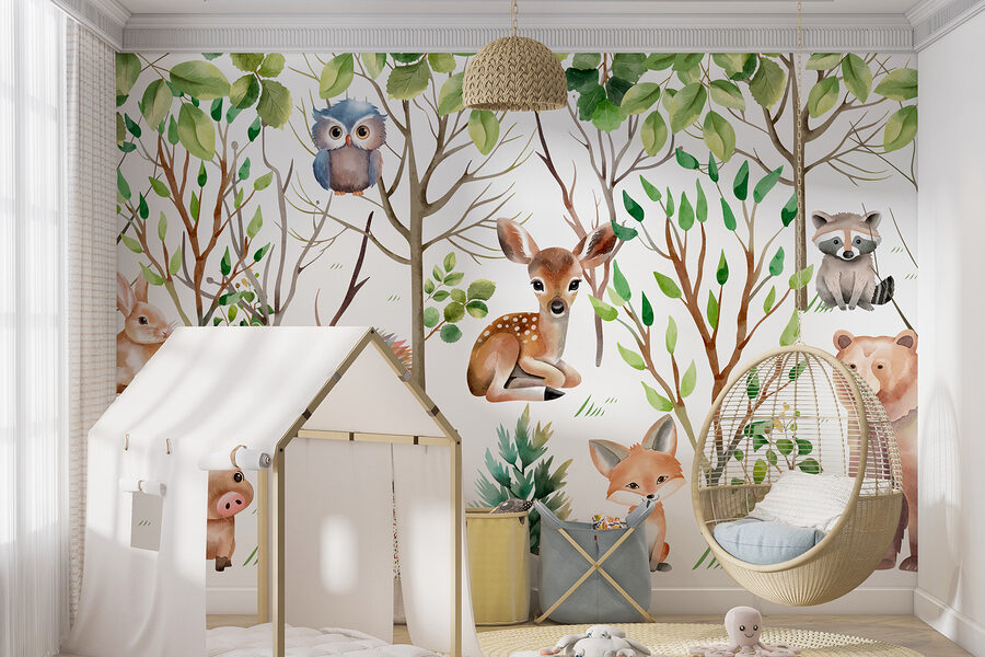 Groupe d'animaux dans les bois