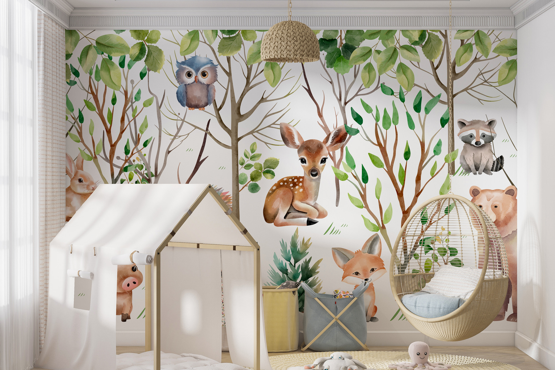 Group of animals in the woods