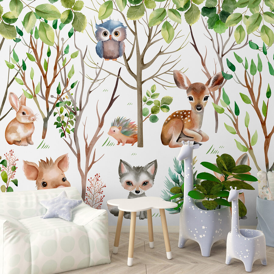 Groupe d'animaux dans les bois