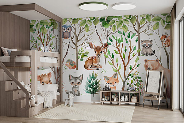Groupe d'animaux dans les bois Groupe d'animaux dans les bois