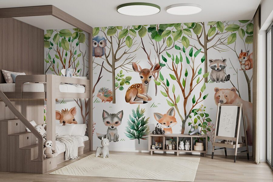 Groupe d'animaux dans les bois