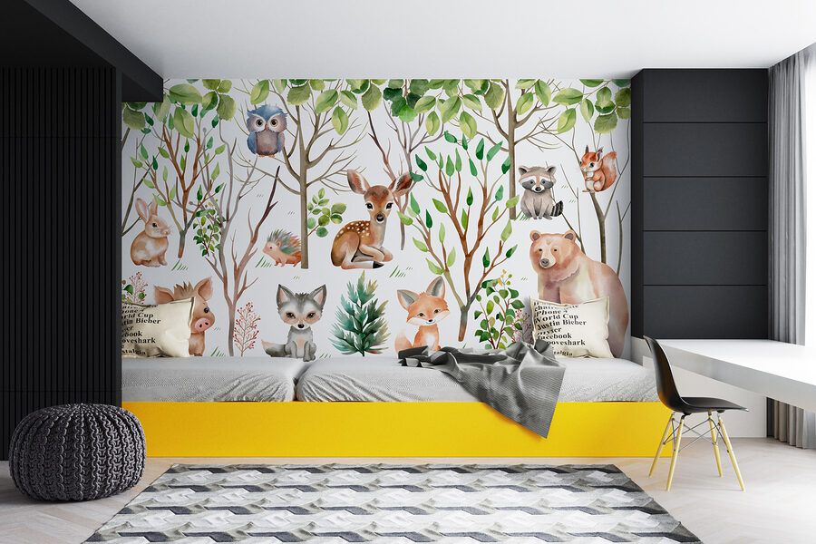 Groupe d'animaux dans les bois