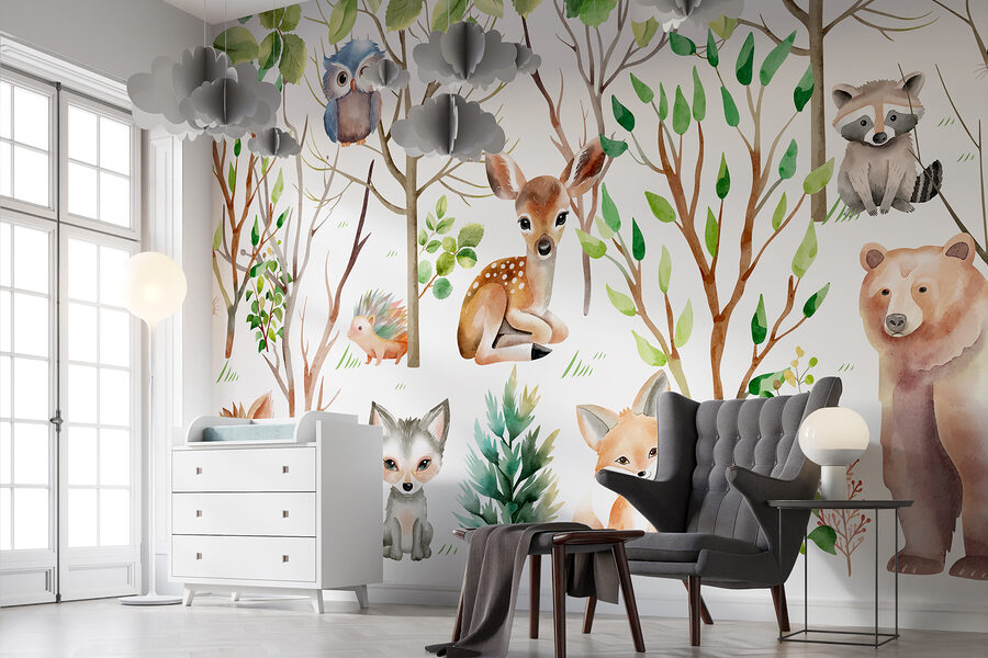 Groupe d'animaux dans les bois