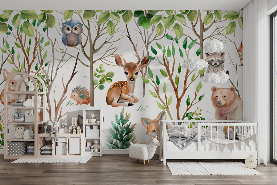 Groupe d'animaux dans les bois