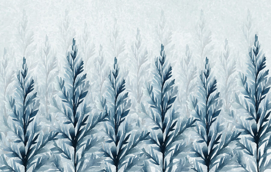 Groupe de feuilles bleues