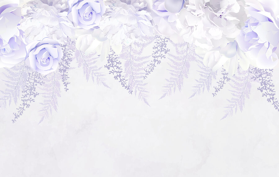 Fleurs blanches et violettes