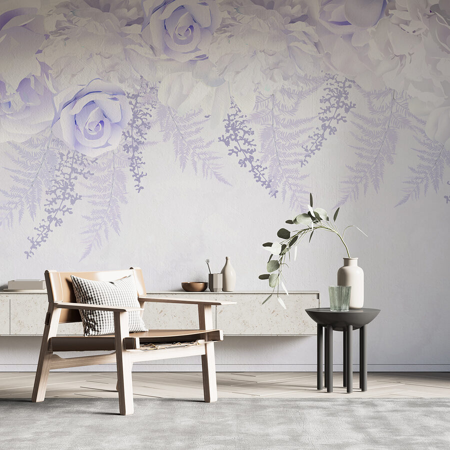 Fleurs blanches et violettes