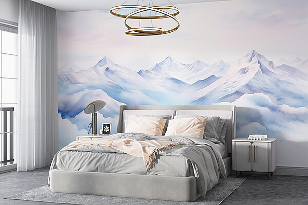 Aquarelle de montagnes et de nuages w01787pib8mr 600x400 - Aquarelle de montagnes et de nuages