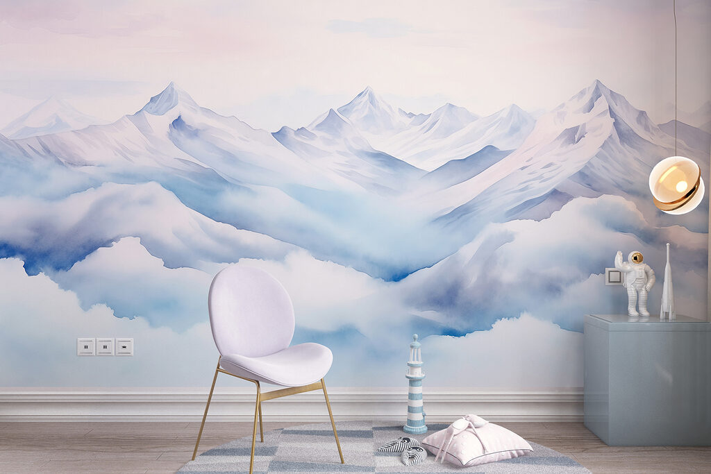 Aquarelle de montagnes et de nuages w01787pir3r 1024x683 - Aquarelle de montagnes et de nuages