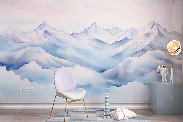 Aquarelle de montagnes et de nuages w01787pir3r 600x400 - Aquarelle de montagnes et de nuages
