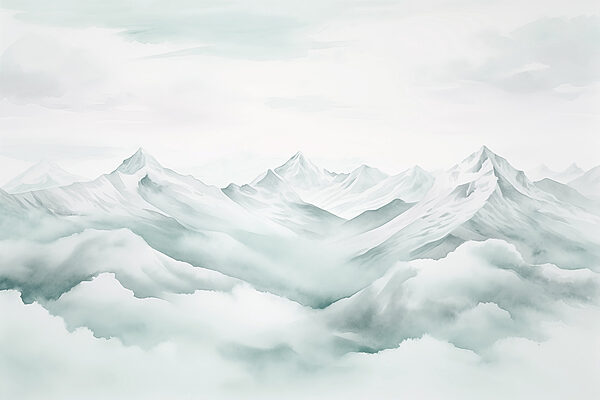 Chaîne de montagnes avec nuages Chaîne de montagnes avec nuages