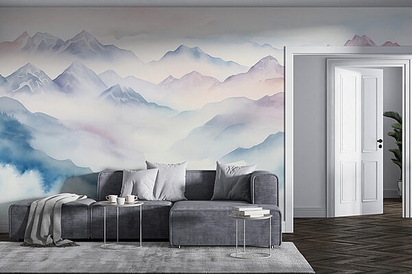 Peinture de montagnes et de nuages w01791pig19r 600x400 - Peinture de montagnes et de nuages