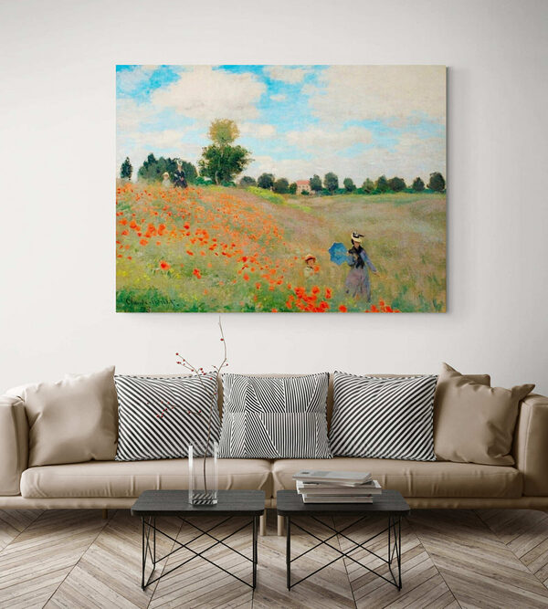 Peinture de personnes marchant dans un champ de fleurs Peinture de personnes marchant dans un champ de fleurs