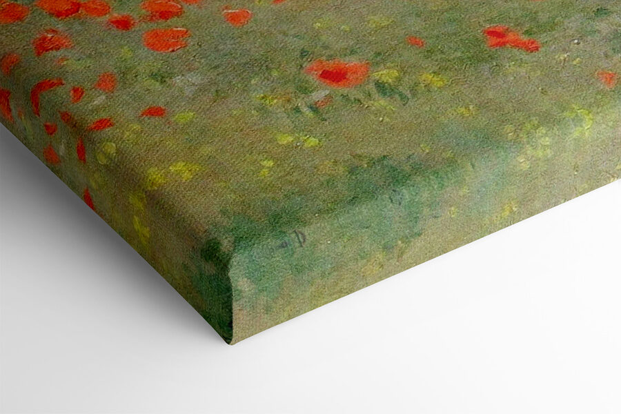 Peinture de personnes marchant dans un champ de fleurs