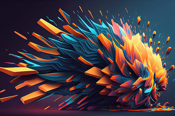 Explosion colorée de triangles Explosion colorée de triangles