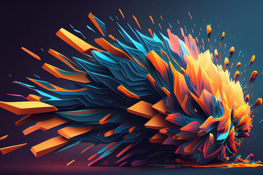 Explosion colorée de triangles Explosion colorée de triangles