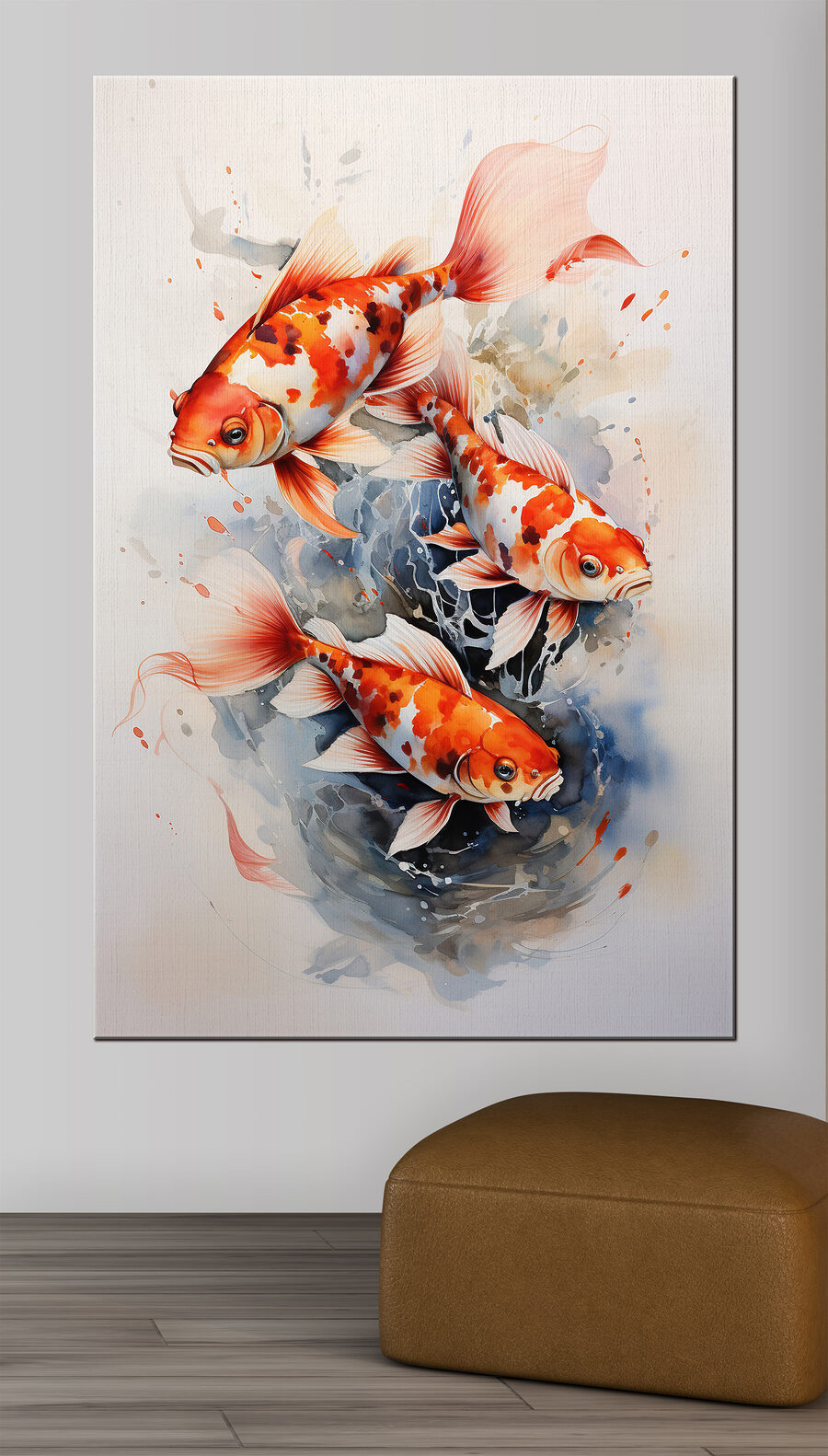 Groupe de poissons orange et blancs