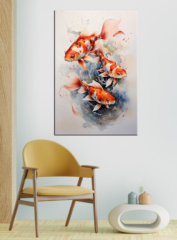 Groupe de poissons orange et blancs Groupe de poissons orange et blancs