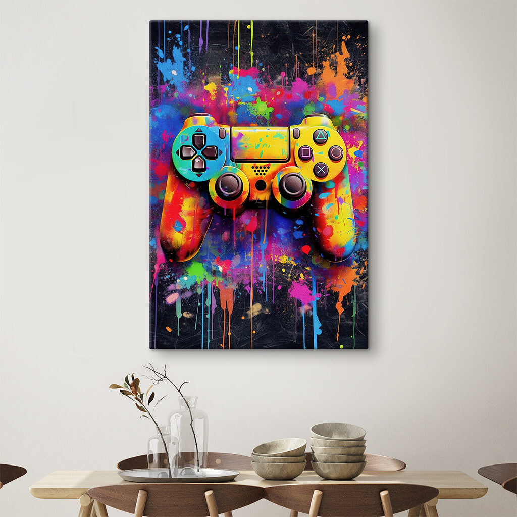 Colorful video game controller Colorful video game controller