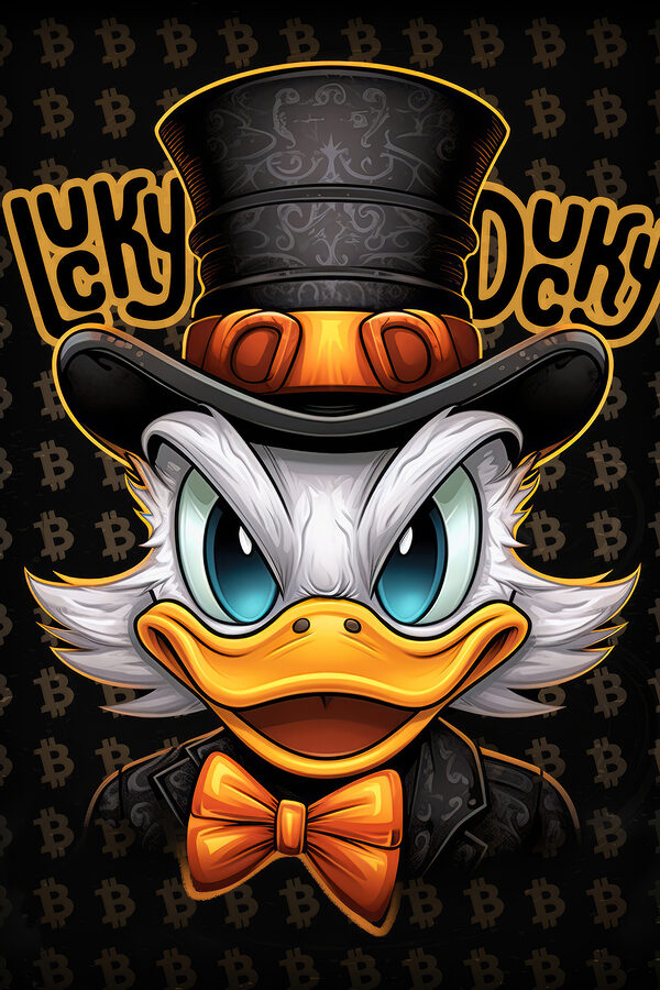 Canard de dessin animé portant un chapeau haut de forme Canard de dessin animé portant un chapeau haut de forme