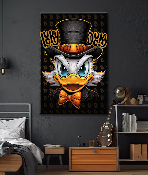 Canard de dessin animé portant un chapeau haut de forme Canard de dessin animé portant un chapeau haut de forme