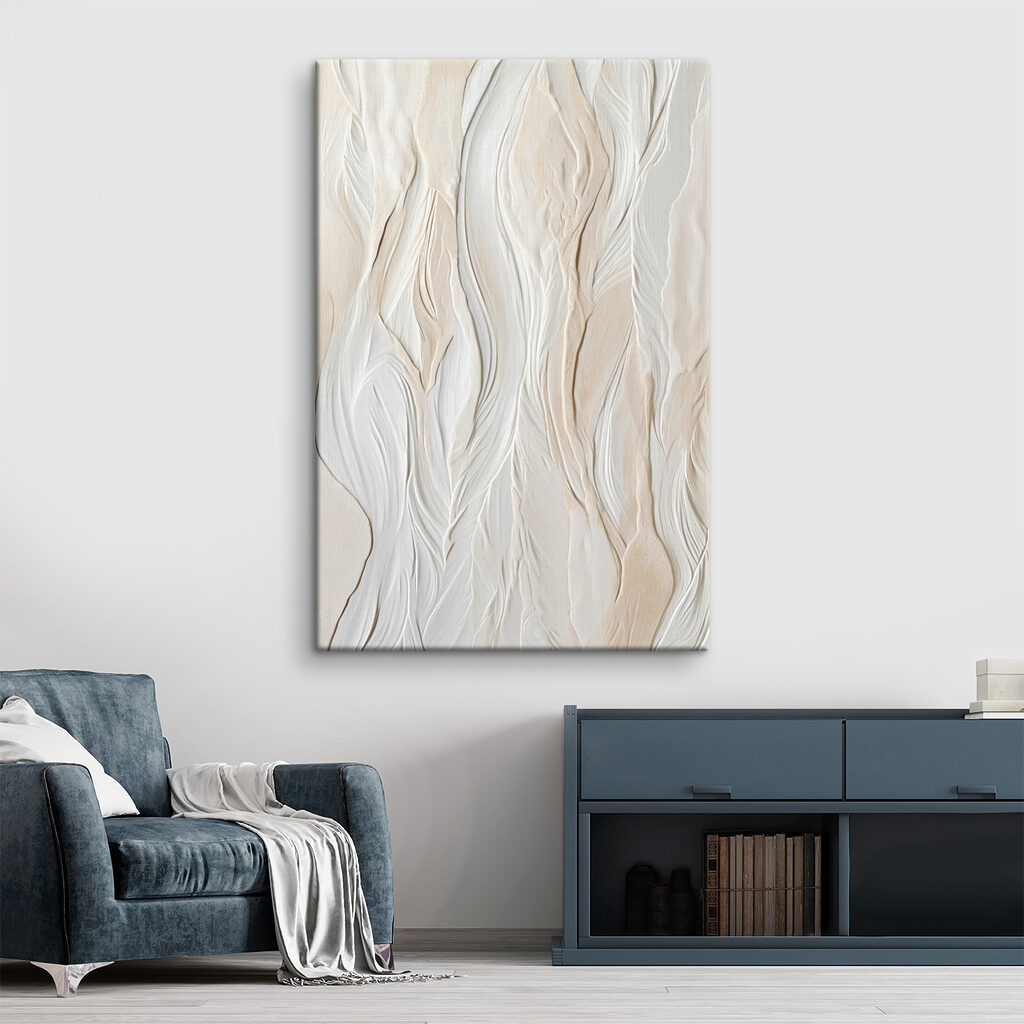 White wall with wavy lines White wall with wavy lines