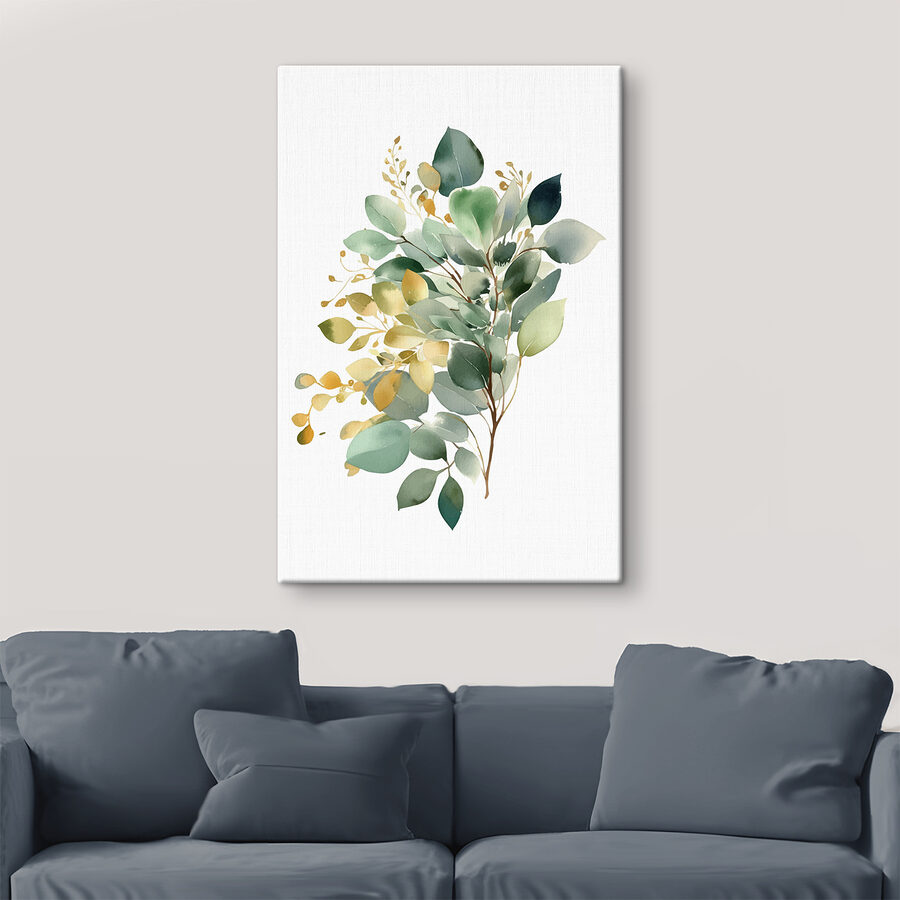 Aquarelle d'une branche avec des feuilles