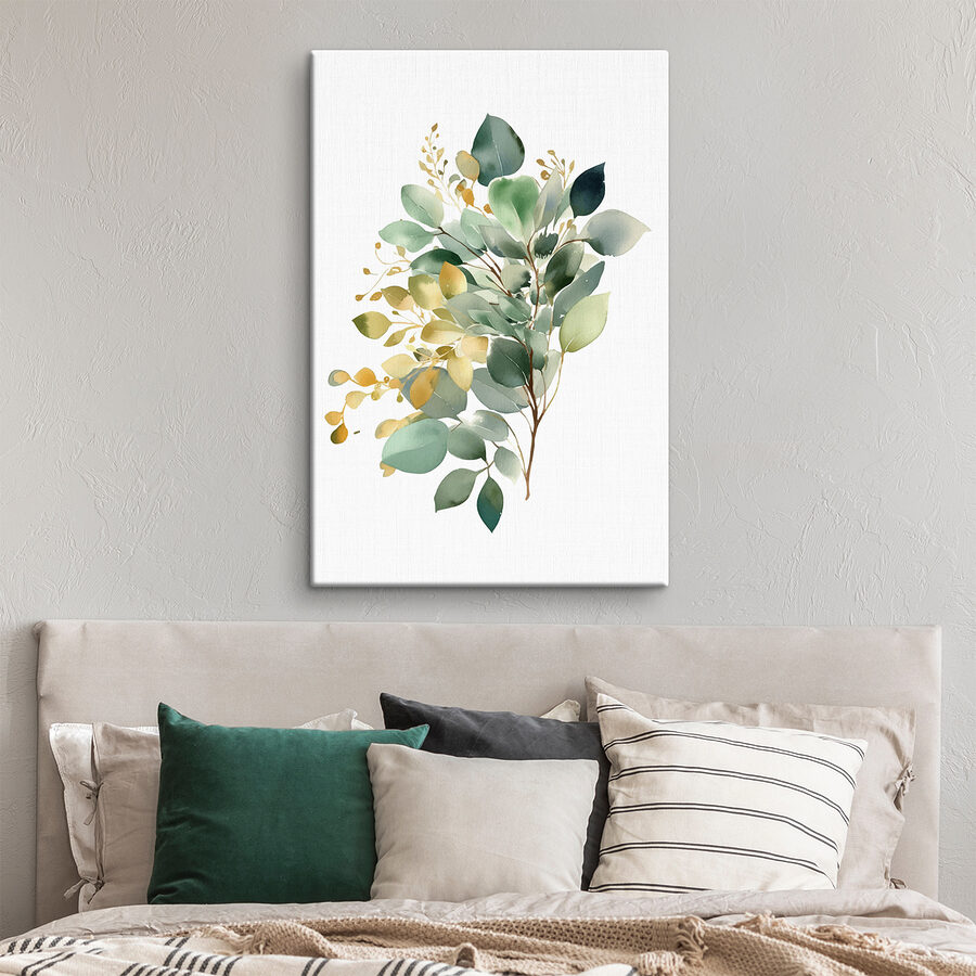Aquarelle d'une branche avec des feuilles