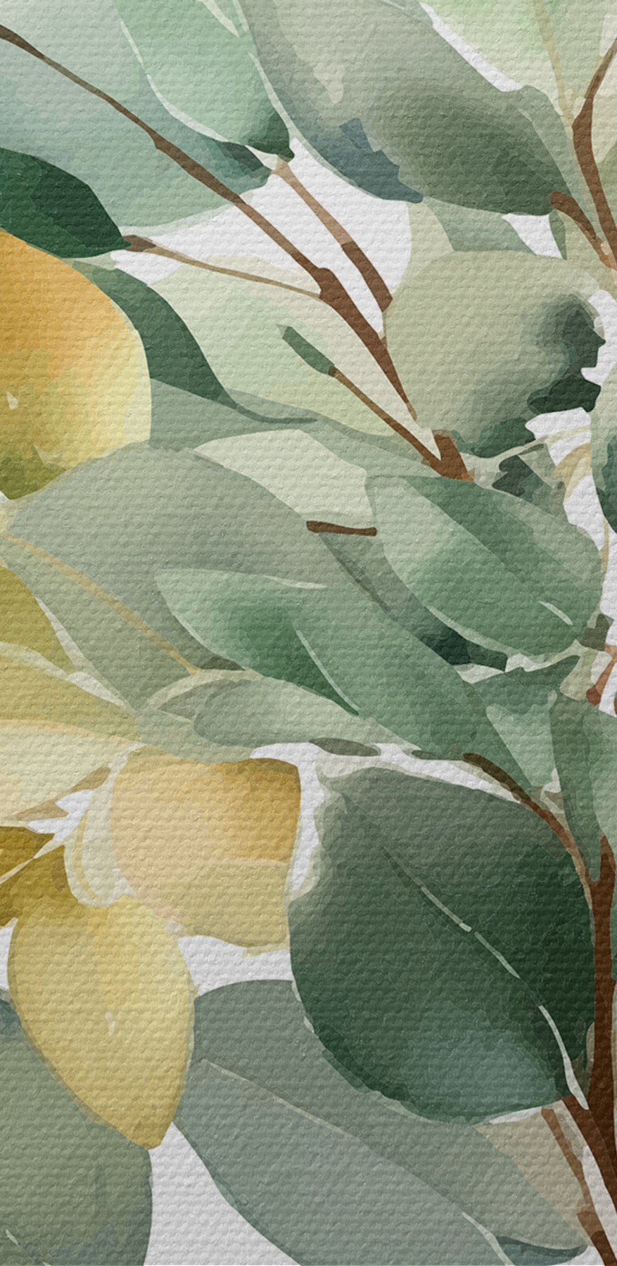 Aquarelle d'une branche avec des feuilles