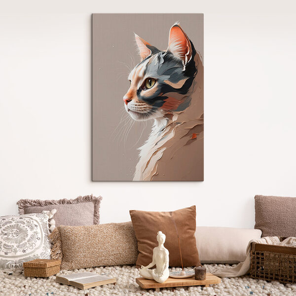 Chat avec un visage fissuré Chat avec un visage fissuré