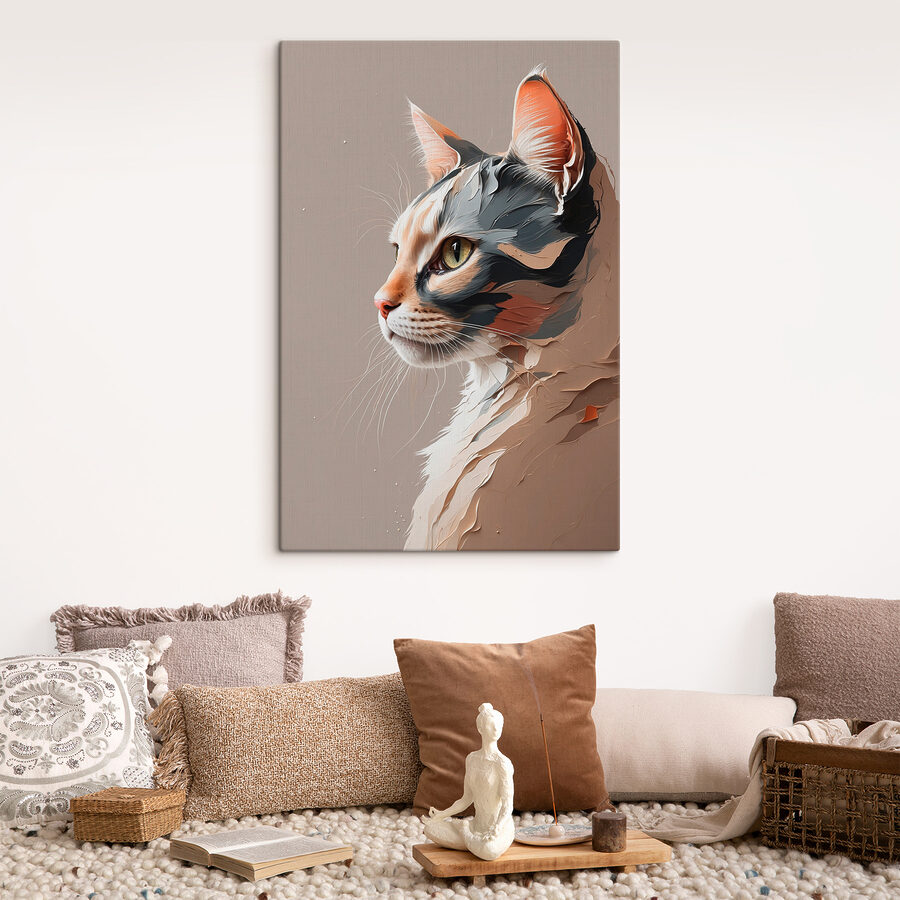 Chat avec un visage fissuré