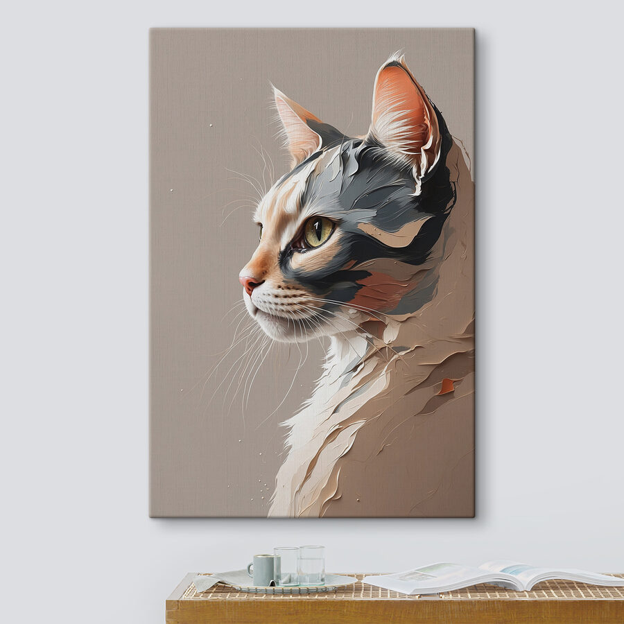 Chat avec un visage fissuré