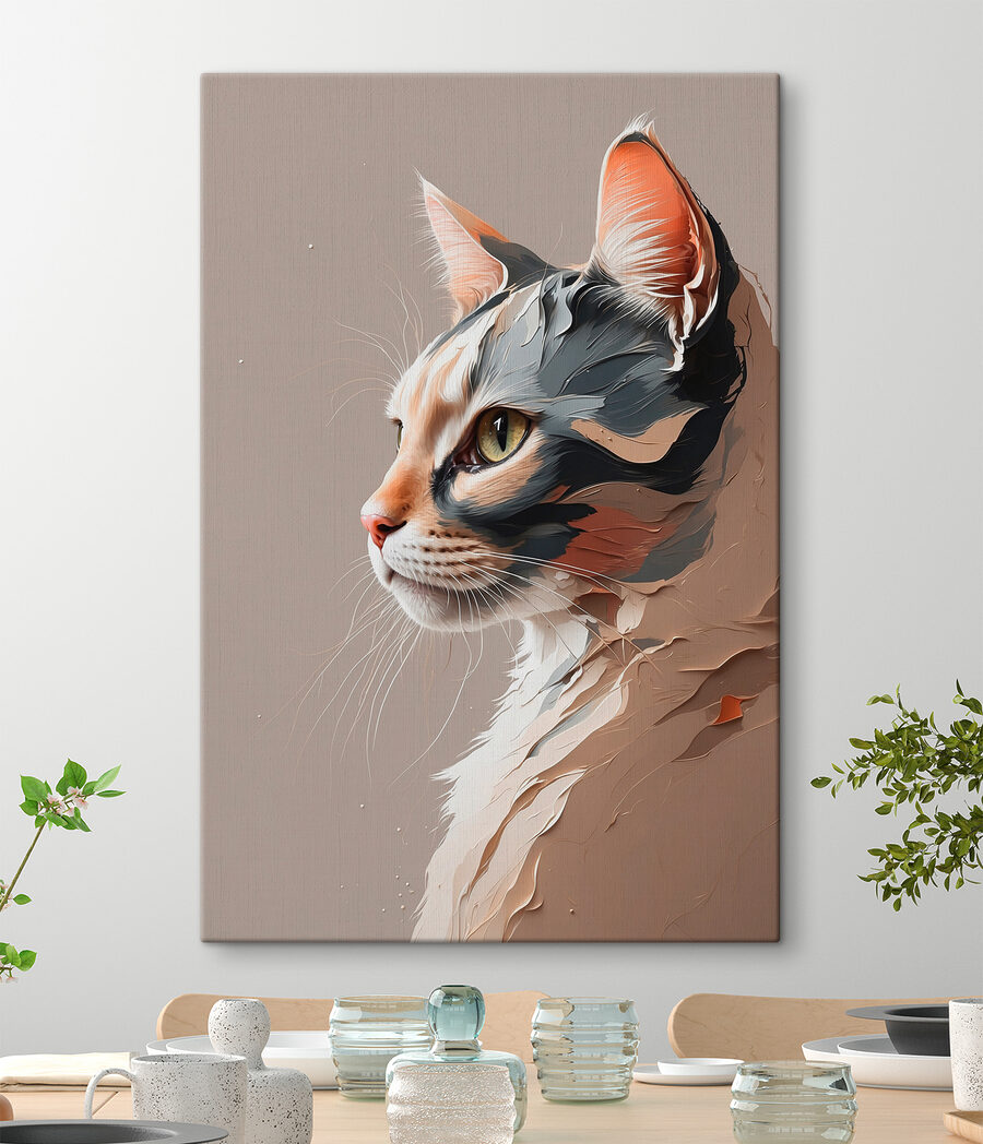 Chat avec un visage fissuré