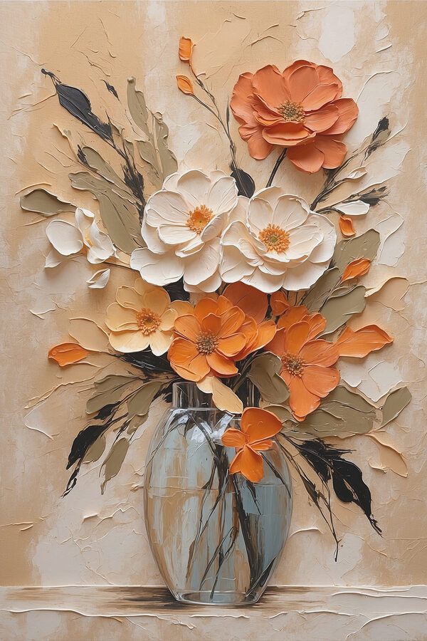 Peinture de fleurs dans un vase Peinture de fleurs dans un vase
