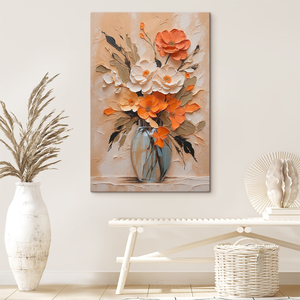 Painting of flowers in a vase