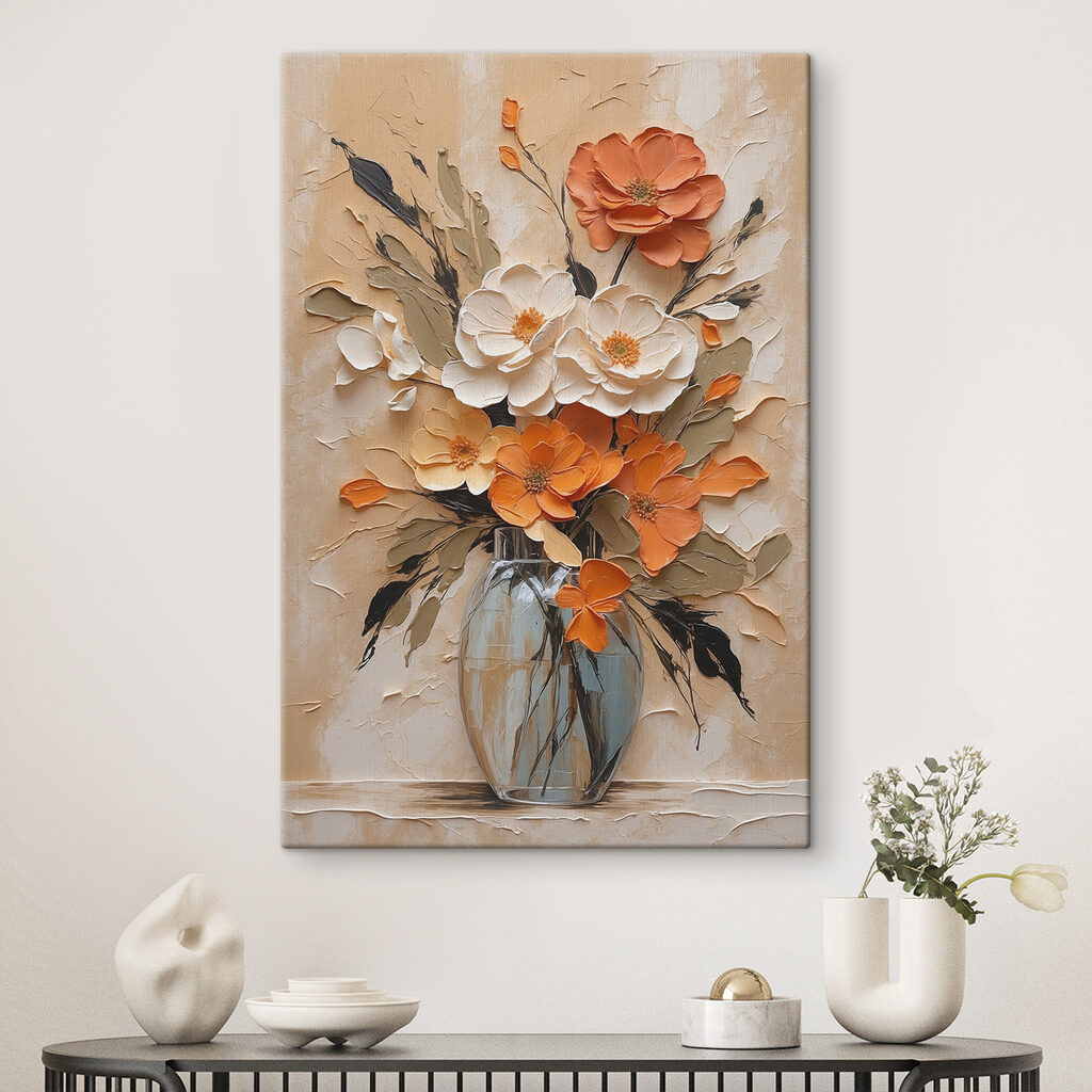 Painting of flowers in a vase