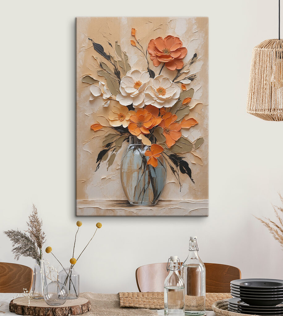 Painting of flowers in a vase