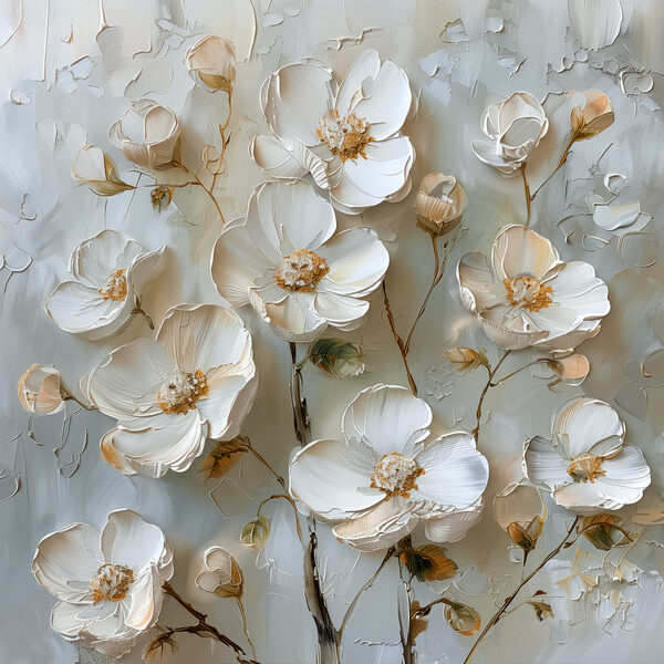 Peinture de fleurs blanches Peinture de fleurs blanches