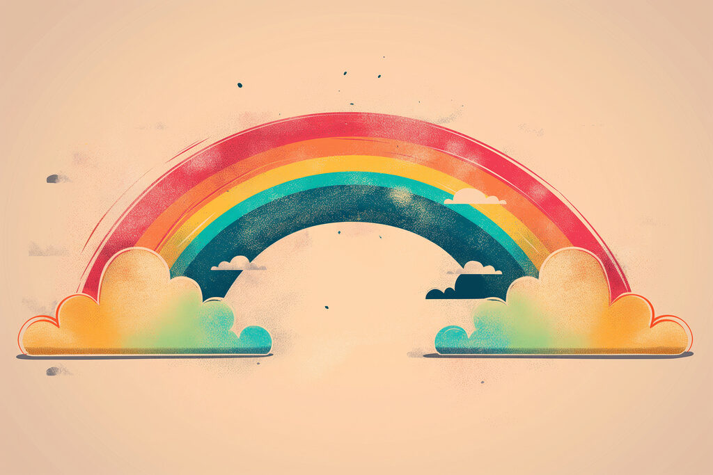Rainbow and clouds in the sky Rainbow and clouds in the sky