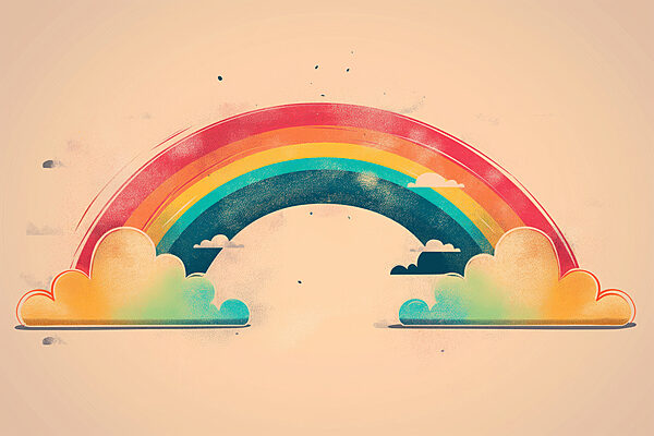 Rainbow and clouds in the sky Rainbow and clouds in the sky