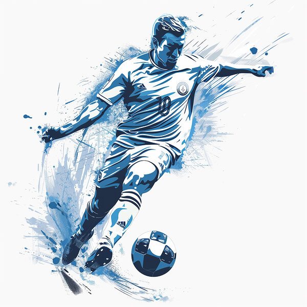 Homme bottant un ballon de football Homme bottant un ballon de football