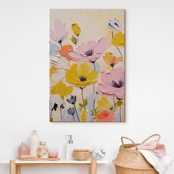 Peinture de fleurs sur une surface blanche Peinture de fleurs sur une surface blanche