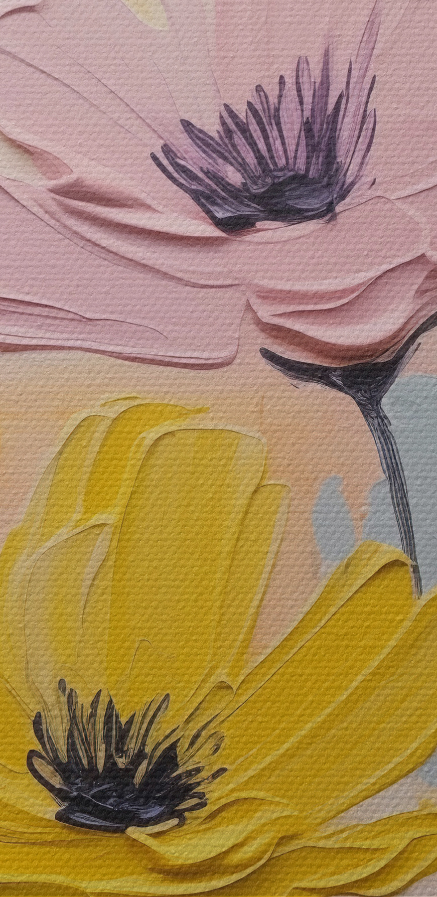 Peinture de fleurs sur une surface blanche