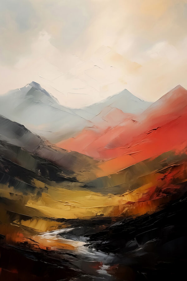 Peinture de montagnes en différentes couleurs Peinture de montagnes en différentes couleurs